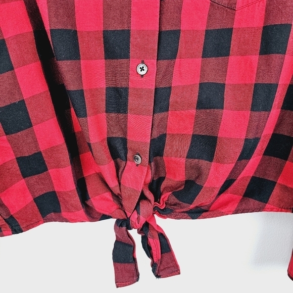 Madewell K2765 Buffalo Check Tie-Front Shirt, size Small - Picture 7 of 8